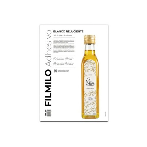 ART-JET FILMILO ADHESIVO BLANCO RELUCIENTE A4 - 20 HOJAS