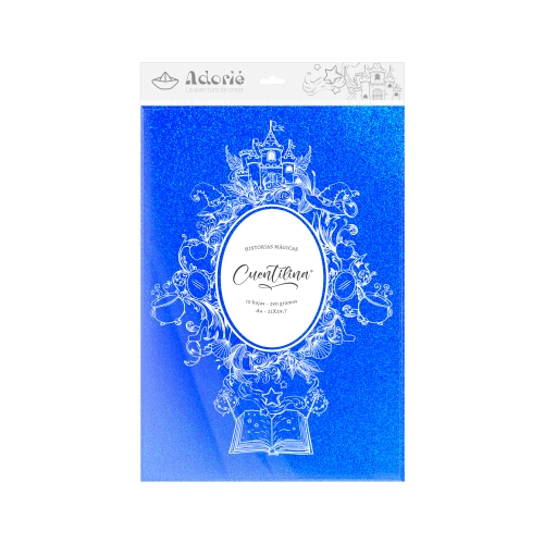 CUENTILINA ADORIÉ AZUL CASTILLO LUMINOSO 290 GR A4 10 HOJAS