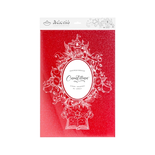 CUENTILINA ADORIÉ ROJO CORAZON 290 GR A4 10 HOJAS