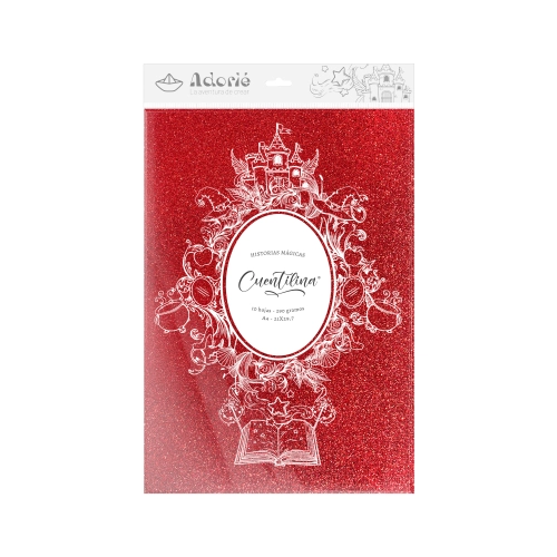 CUENTILINA ADORIÉ ROJO MANZANA ENCANTADA 290 GR A4 10 HOJAS