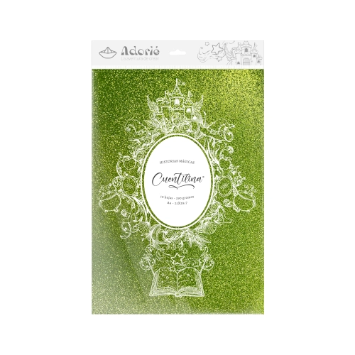 CUENTILINA ADORIÉ VERDE TREBOL DE LA SUERTE 290 GR A4 10 HOJAS