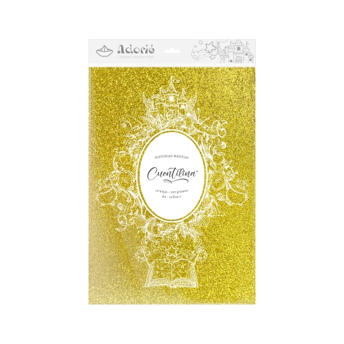 CUENTILINA ADORIÉ DORADO ESTRELLA 290 GR A4 10 HOJAS
