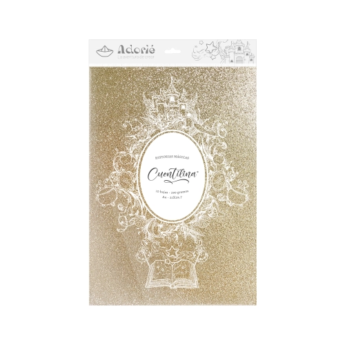 CUENTILINA ADORIÉ ORO POLVO MAGICO 290 GR A4 10 HOJAS
