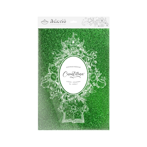 CUENTILINA ADORIÉ VERDE BOSQUE ENCANTADO 290 GR A4 10 HOJAS