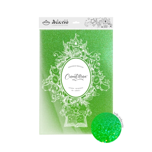 CUENTILINA ADORIÉ VERDE MANZANA ENCANTADA 290 GR A4 10 HOJAS