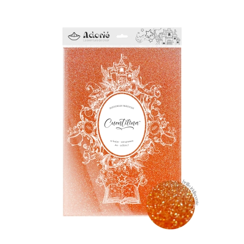 CUENTILINA ADORIÉ NARANJA LINTERNA DE FUEGO 290 GR A4 10 HOJAS