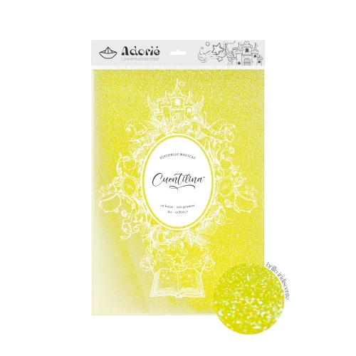 CUENTILINA ADORIÉ AMARILLO CARRUAJE BRILLANTE 290 GR A4 10 HOJAS