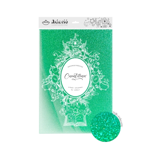 CUENTILINA ADORIÉ VERDE ALGA DE MAR 290 GR A4 10 HOJAS