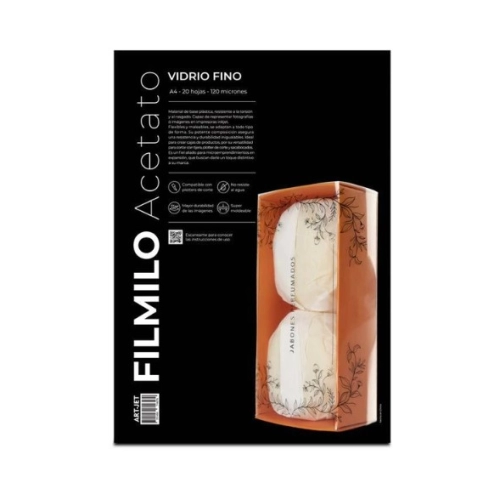 ART-JET FILMILO ACETATO VIDRIO FINO A4 - 20 HOJAS
