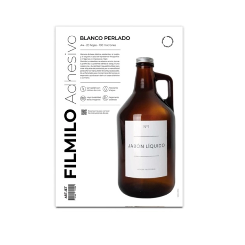 ART-JET FILMILO ADHESIVO BLANCO PERLADO A4 20 HOJAS