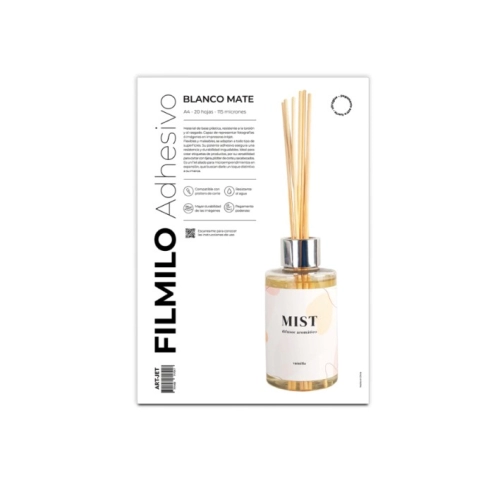 ART-JET FILMILO ADHESIVO BLANCO MATE A4 20 HOJAS