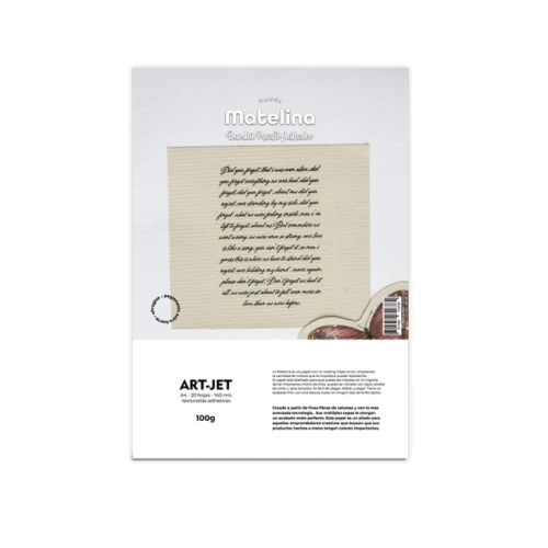 ART-JET MATELINA ADHESIVA BAMBU MARFIL 110 GRS A4 20 HOJAS